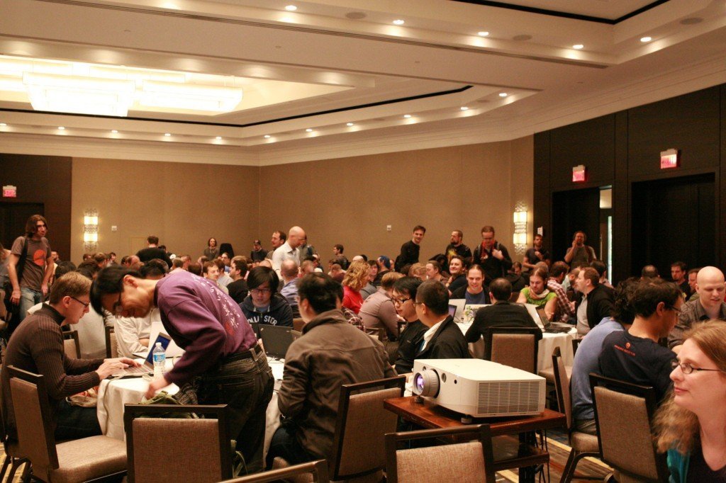 Canonical people waiting for a plenary at Washington DC